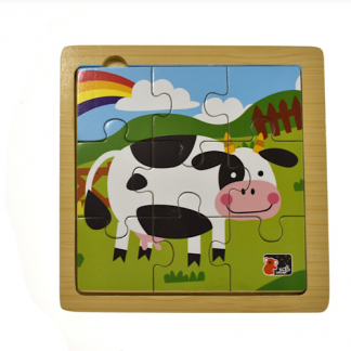 Cow 9 Piece Wooden Jigsaw
