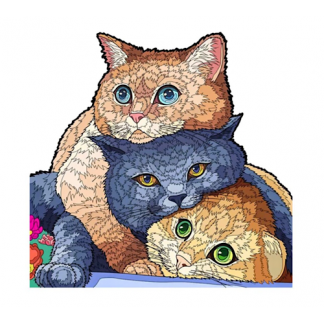 Trio Of Cats Wooden Jigsaw